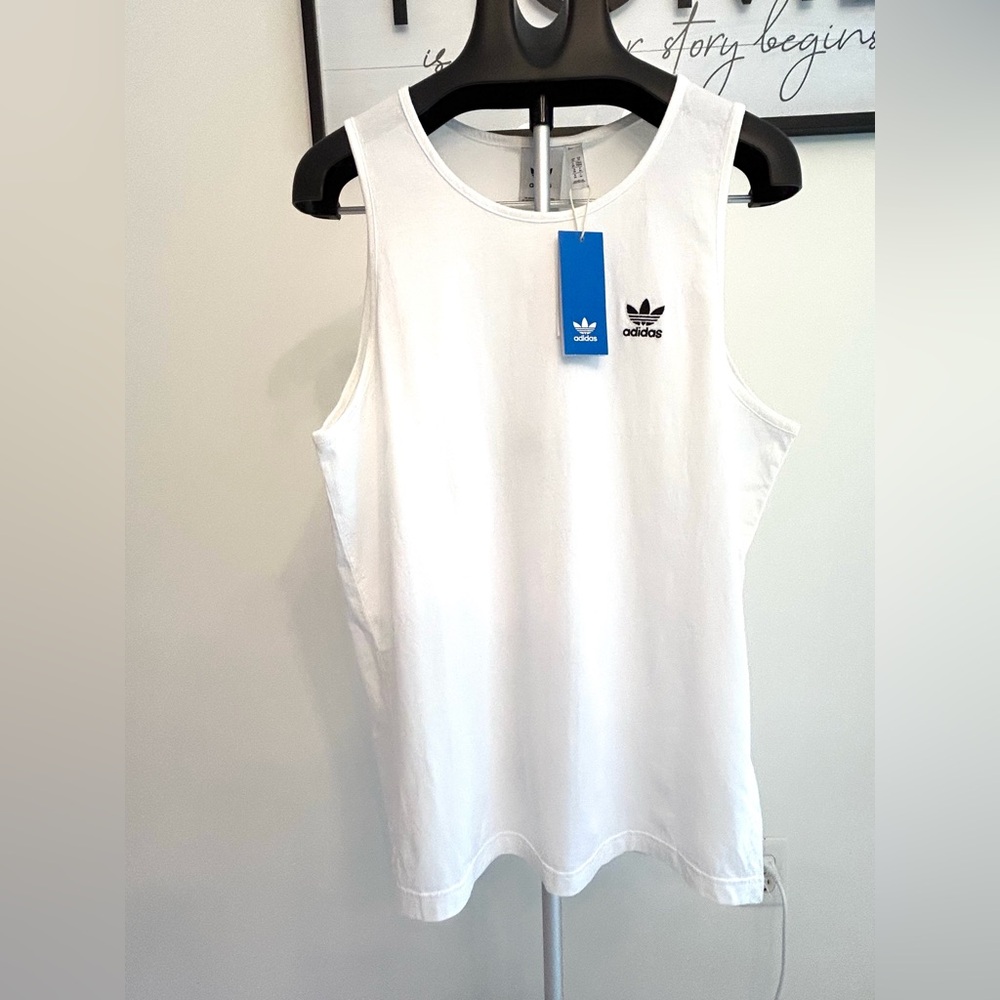 NWT Adidas Tank Top Mens Medium White Sleeveless Shirt